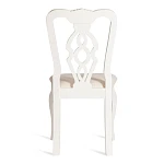 Стул - Афродита/Aphrodite, дерево гевея, 46х54х99см, Ivory white, ткань кремовая с рисунком (А04) | изображение 3