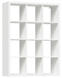 Стеллаж Фора, 12 полок, 112х147х38 см, белый