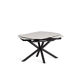 Стол обеденный Winston/Винстон, столешница керамика (глянцевая) / опоры металл, белый/черный, (120+30+30)x80x75(+1) см | изображение 4
