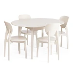 Стол DIAMANTE круглый, бук, мдф, шпон дуба, 100 х 100+30 х 75 см, Ivory white | изображение 9