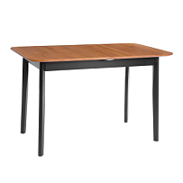 Стол Соната Люкс раздвижной/Sonata Lux extension table, массив сосны, антик/чёрный, 120-(150)х75х75 см