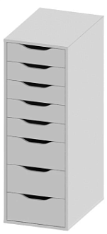 Комод Ингар, 8 ящиков, 36x102x53 см, белый