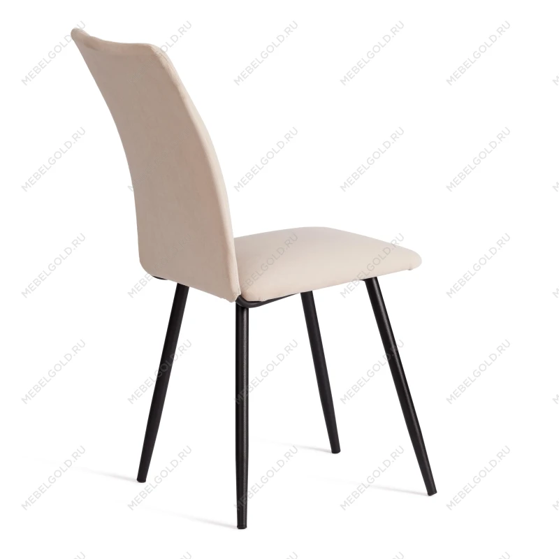 Стул обеденный La Rousse, NEW, флок, бежевый/черный, 7, 45x55x93 см | изображение 2