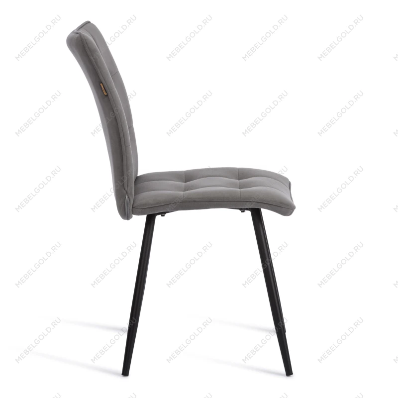 Стул обеденный Bari, флок, серый/черный, 29, 46х55х89 | изображение 1
