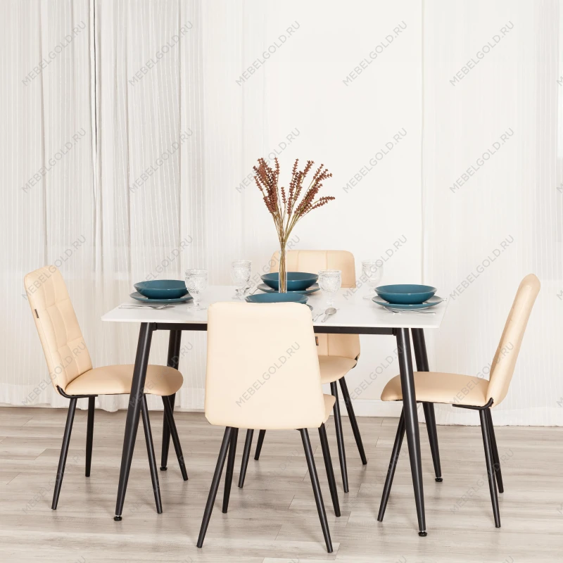 Стул обеденный Asti, TREND, экокожа, бежевая, 50х55х93 | изображение 10