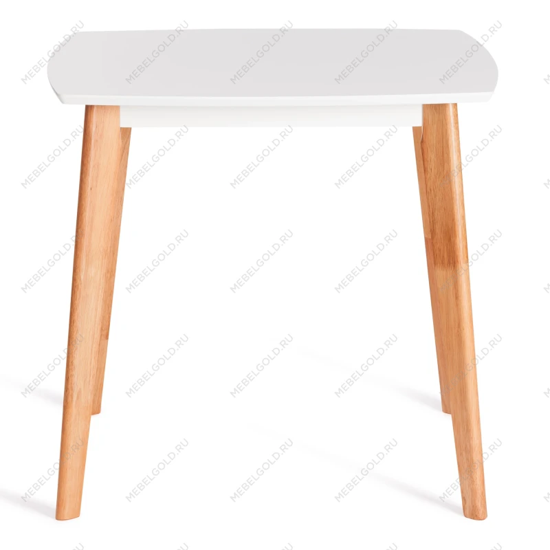 Стол обеденный Claire квадратный, столешница МДФ, опоры дерево гевея, белый / натуральное дерево, 80 x 80 x 75см | изображение 1