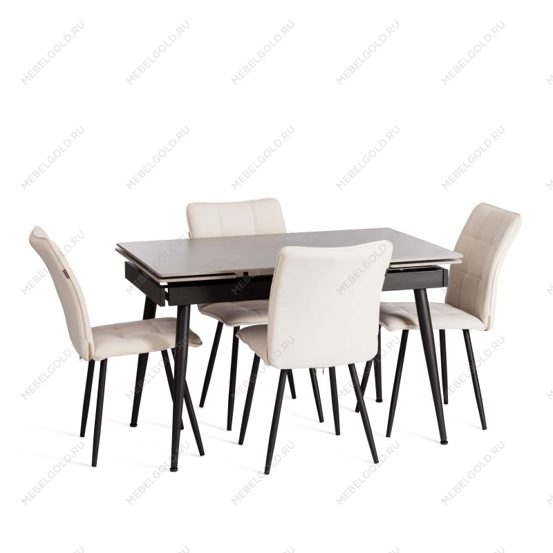 Стул обеденный Bari, LT, велюр, молочный/черный, 4, 41х55х89 см | изображение 9