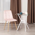 Стул CHILLY (mod. 7094-1)/1 шт. в упаковке, вельвет/металл, 44,5х52,5х86 см, pink (розовый) HLR39 / натуральный | изображение 8
