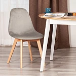 Стул CINDY SOFT (mod. C1021F1-1), велюр/дерево бук, 55 х 48 х 83 см, Светло-серый HLR39 / натуральный | изображение 8