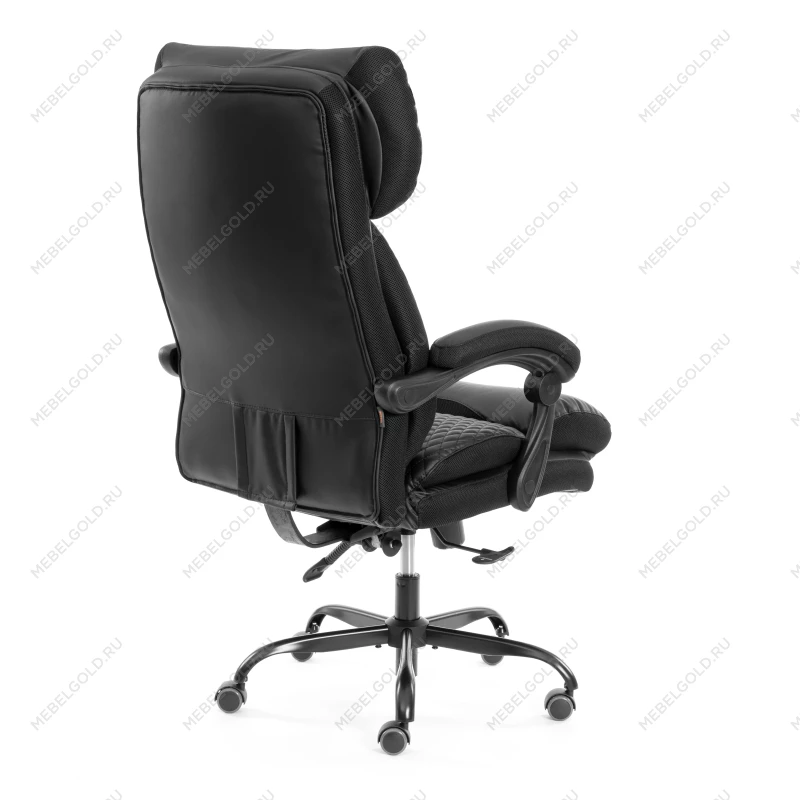 Кресло Chief metalBL, кож/зам/ткань, черный/черный стеганный/черный, 36-6/36-6/TW-11 | изображение 3