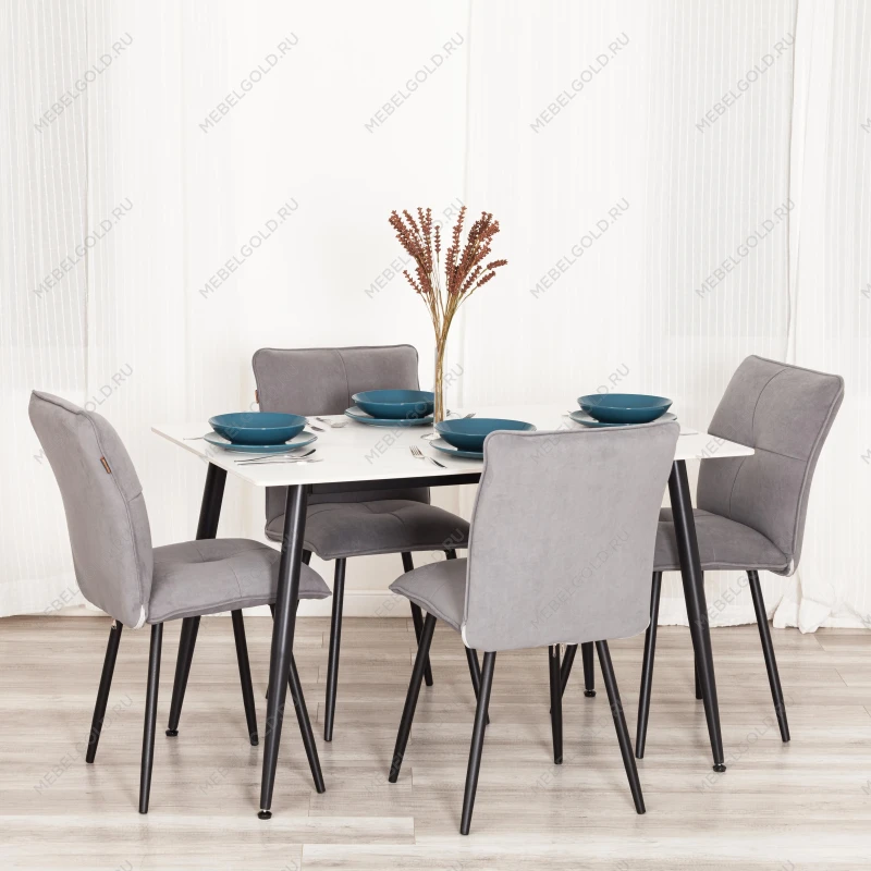 Стул обеденный Sweet, флок, серый/черный, 29, 46х55х88 | изображение 9