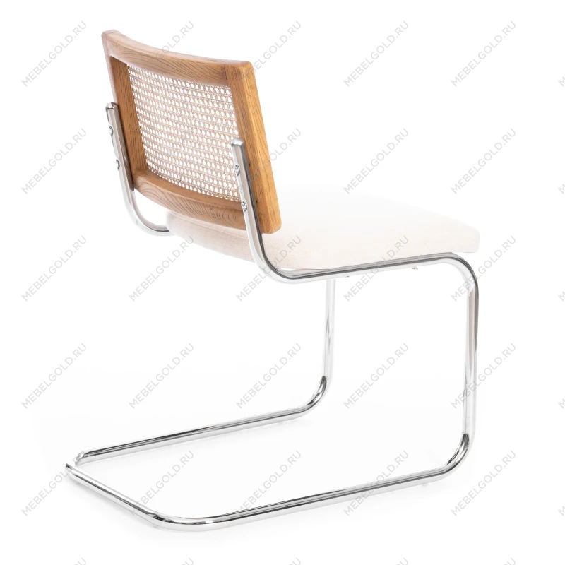 Стул MANI, дерево вяз, ротанг/ткань лен, металлический каркас, Груша (№3), 46х46х78 см | изображение 2