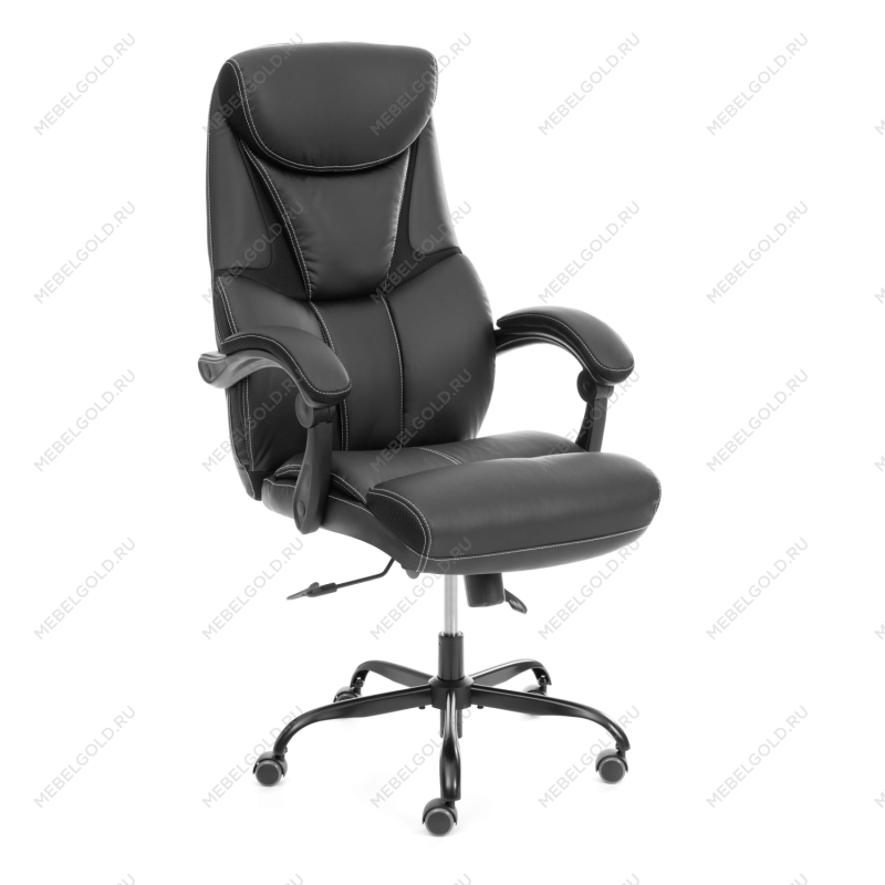 Кресло Cambridge metalBL, кож/зам/ткань, черный/черный, 36-6/11