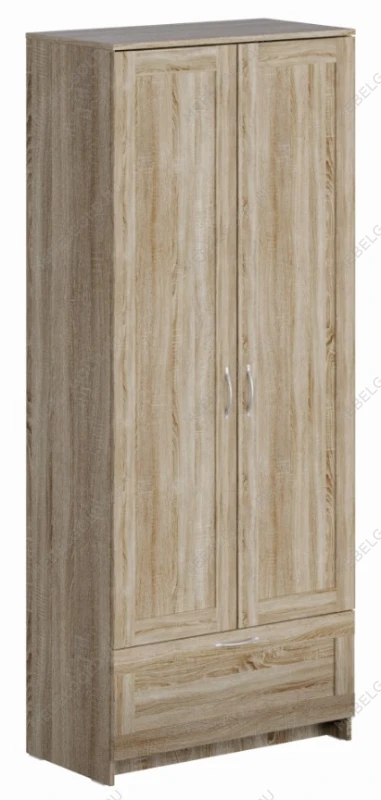 Шкаф Сириус узкий, с выдвижной вешалкой, 2 двери и 1 ящик, 78х41х190 см, дуб сонома