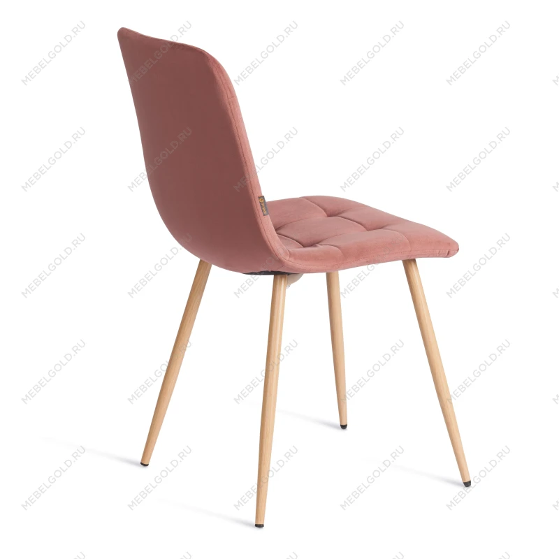 Стул CHILLY (mod. JSC-220), Велюр/металл, 44,5х52,5х88 см, Coral (коралловый) HLR44 / натуральный | изображение 2