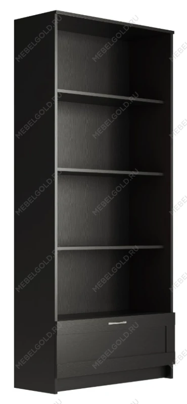 Стеллаж Сириус, 1 ящик, 78х35х190 см, черный, дуб венге