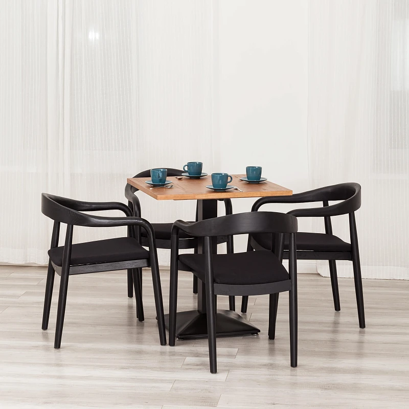 Стул BALDUR, дерево вяз/ткань лен, черный/черный лен, 49х52х76,5 см | изображение 11