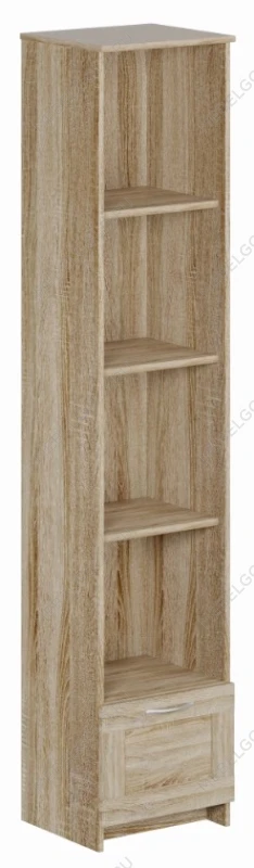 Стеллаж Сириус, 1 ящик, 39х35х190 см, дуб сонома