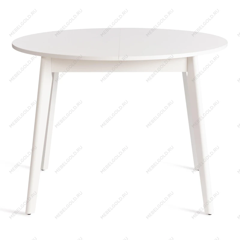 Стол обеденный SVELTO, ЛДСП, опора-массив березы, 105 х 105 (140) х 74.5 см, Белый /белый | изображение 1