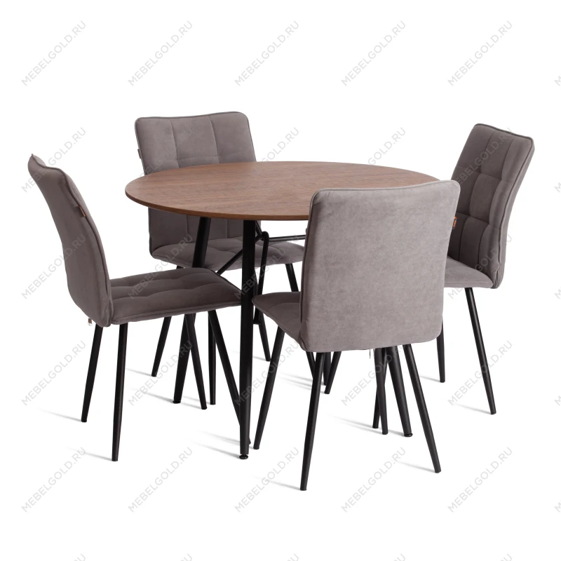 Стул обеденный Bari, LT, велюр, серый/черный, 29, 41х55х89 см | изображение 9