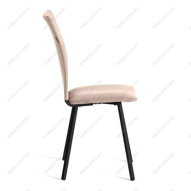Стул обеденный La Rousse, NEW, велюр, бежевый/черный, 7, 45х55х93 см | изображение 1