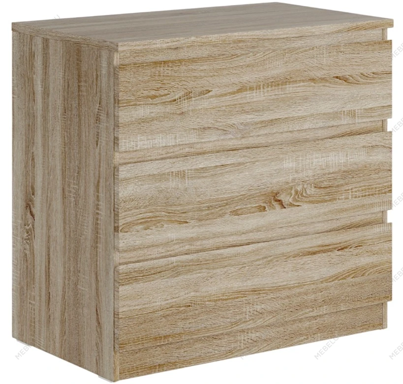 Комод Мальта, 3 ящика, с доводчиками, 80х48х76 см, дуб сонома