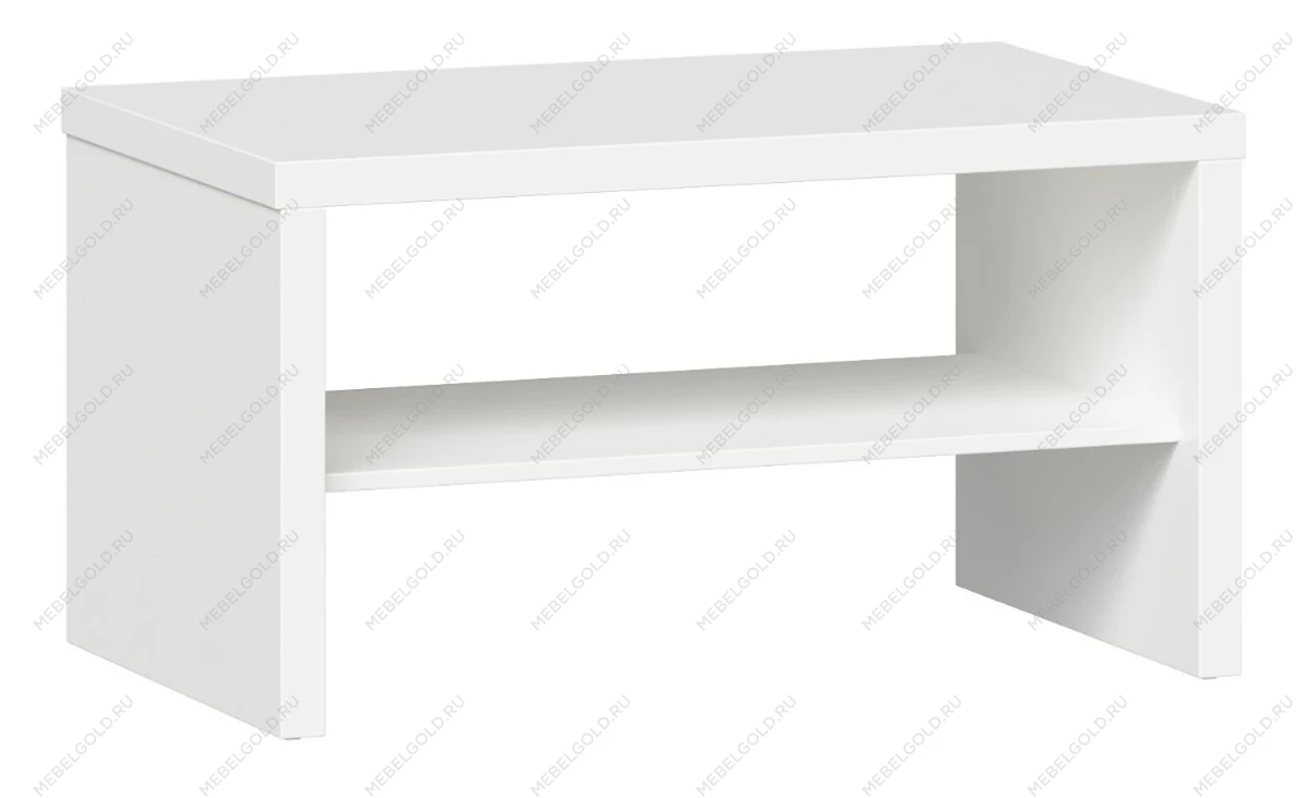 Стол журнальный Энкель, с полкой, 82x50x45 см, белый
