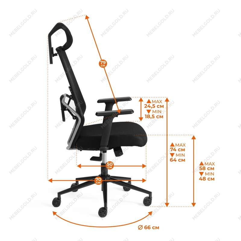 Компьютерное кресло Matrix, grey ткань, черный | изображение 24