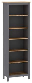 Стеллаж Сага, 70х42х215 см, серый/ясень