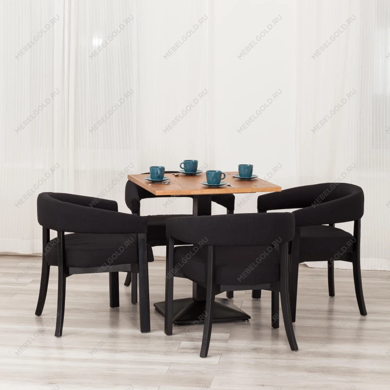 Стул SURTUR, дерево вяз/ткань лен, черный/черный лен, 54х53х74 см | изображение 10