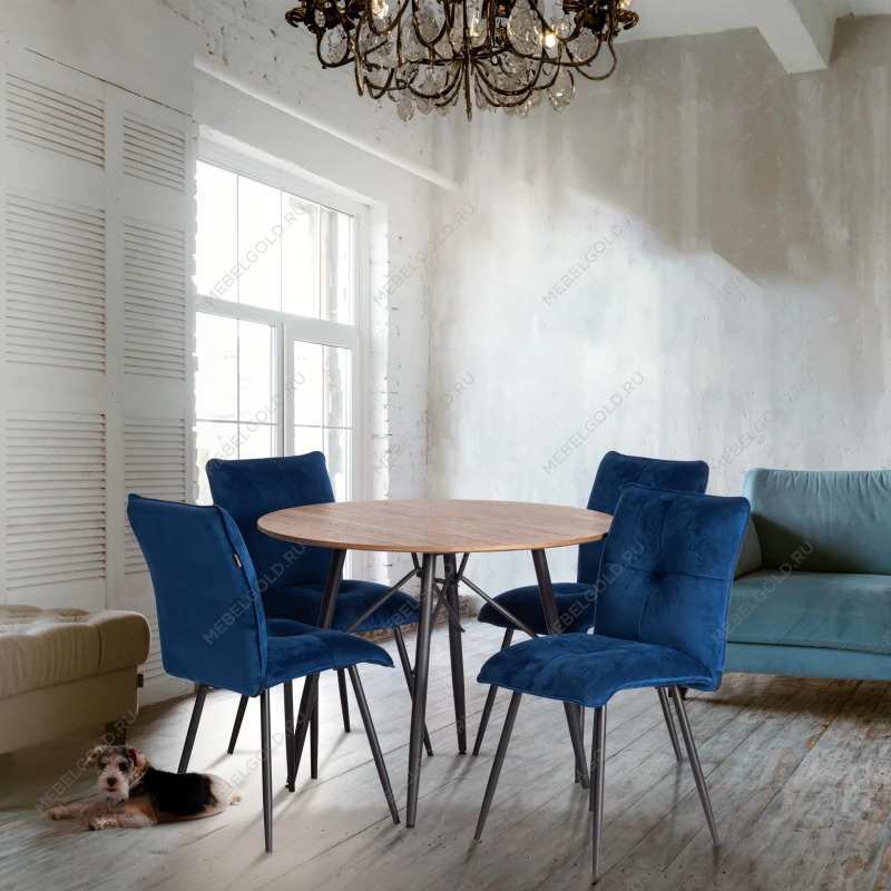 Стул обеденный Sweet, велюр, 46х55х88, Blue (синий) | изображение 9