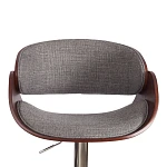 Барный стул LANDO (mod.4036), металл/дерево/ткань, 59х51х93-114 см, высота сиденья 62-83 см, серый/орех/хром, Aimcasa 28 | изображение 5