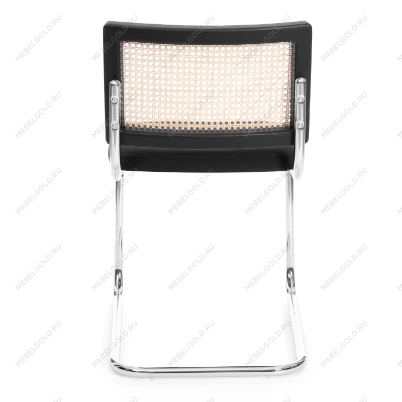 Стул MANI, дерево вяз, ротанг/ткань лен, металлический каркас, черный, 46х46х78 см | изображение 3