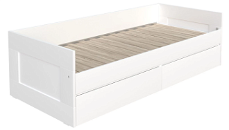 Кровать раздвижная Сириус, с ящиками, 80х200/160х200 см, белая