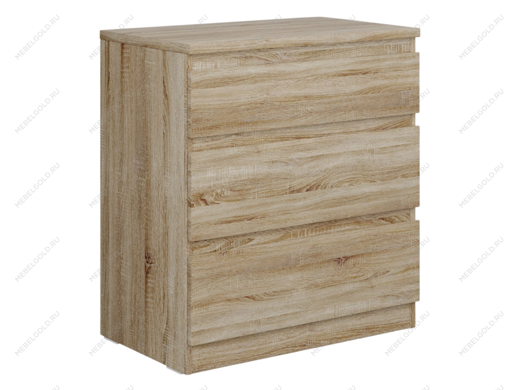 Комод Кастор, 3 ящика, 65х40х71 см, дуб сонома