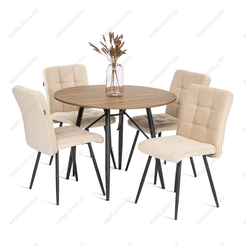 Стул обеденный Medeo, велюр, 47х56х89, молочный/черный, (Porsche 2) | изображение 8