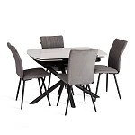 Стол обеденный Winston/Винстон, столешница керамика (глянцевая) / опоры металл, белый/черный, (120+30+30)x80x75(+1) см | изображение 8