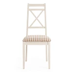 Стул Picasso ( PC-SC ), дерево гевея, 45х53х97см, ivory white (слоновая кость 2-5), ткань: клетка мелкая (S505-18) | изображение 3
