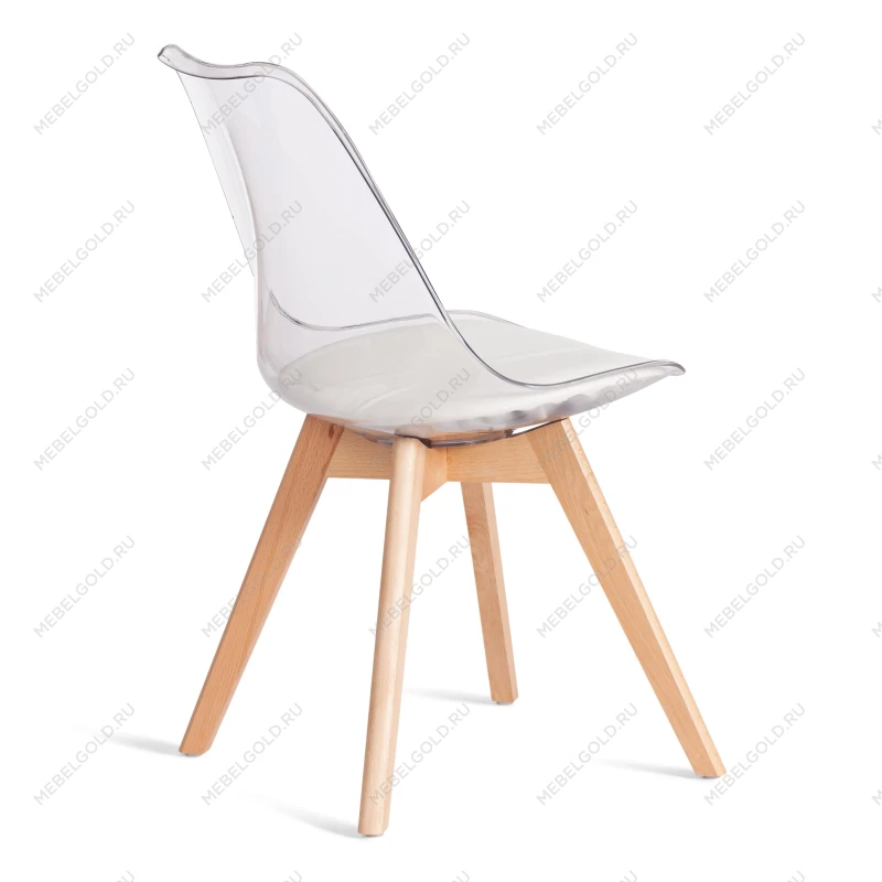 Стул TULIP (mod. 73-1), дерево/пластик/экокожа, 47,5x55x80 см, Прозрачный (Transparent) | изображение 2