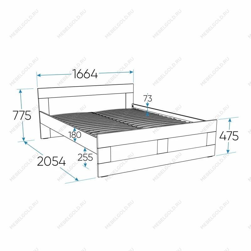 Кровать двуспальная Сириус, 160х200 см, белая | изображение 5