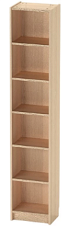 Стеллаж Варма, 6 полок, 38х198х28 см, шпон, дуб беленый