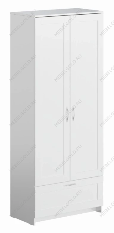 Шкаф Сириус узкий, с выдвижной вешалкой, 2 двери и 1 ящик, 78х41х190 см, белый