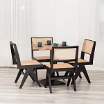 Стул LOKI, дерево вяз/ротанг, 51х44х86 см, черный | изображение 10