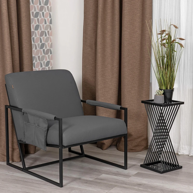 Кресло Charli LUX/Чарли Люкс, экокожа, Sharp Графит, 70х80х82 см | изображение 12