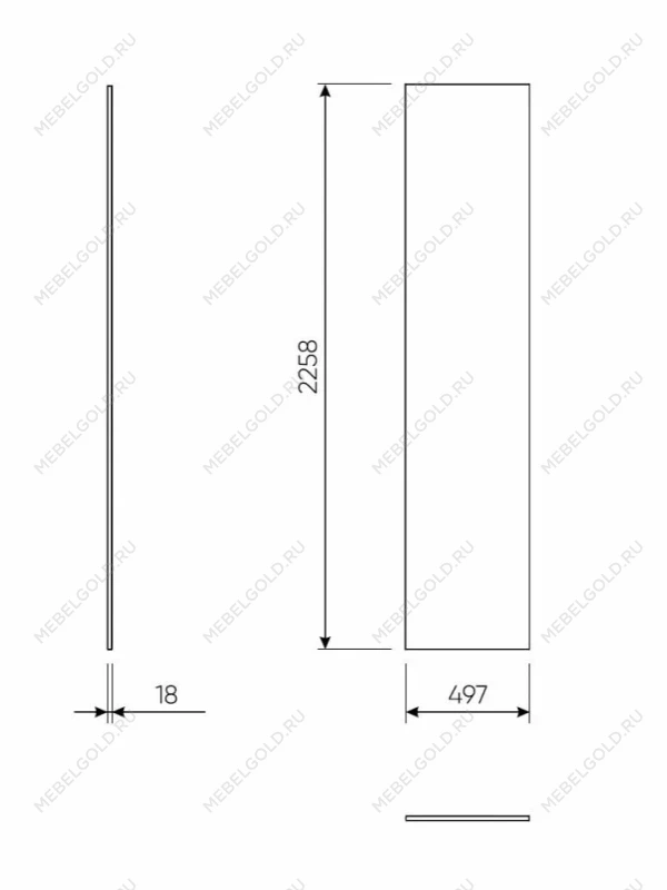 Дверь для шкафа МАКС, 50 см, гладкая, белая | изображение 1