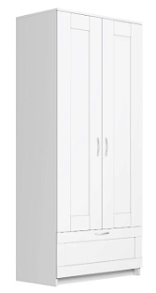 Шкаф Сириус, 2 двери и 1 ящик, 78х50х190 см, белый