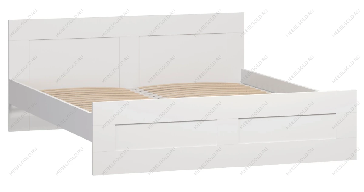 Кровать двуспальная Сириус, 180х200 см, белая RU