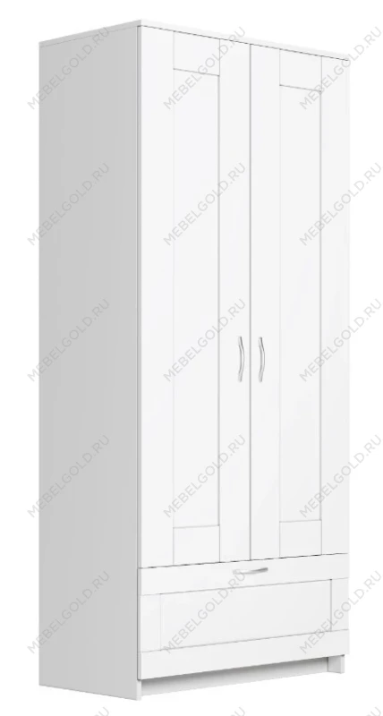 Шкаф Сириус, 2 двери и 1 ящик, 78х50х190 см, белый