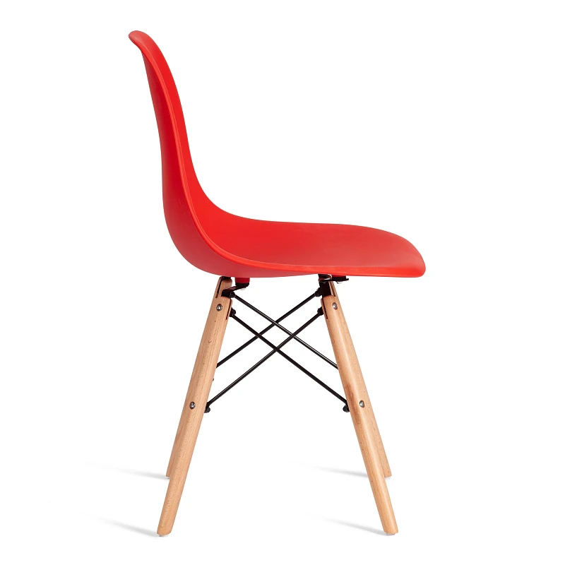 Стул CINDY (EAMES) (mod. 1801), дерево бук/металл/сиденье пластик, 45x51x82 см, Red (красный) | изображение 1