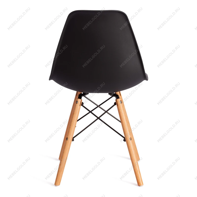 Стул CINDY (EAMES) (mod. 1801), дерево бук/металл/сиденье пластик, 45x51x82 см, Black (черный) | изображение 3